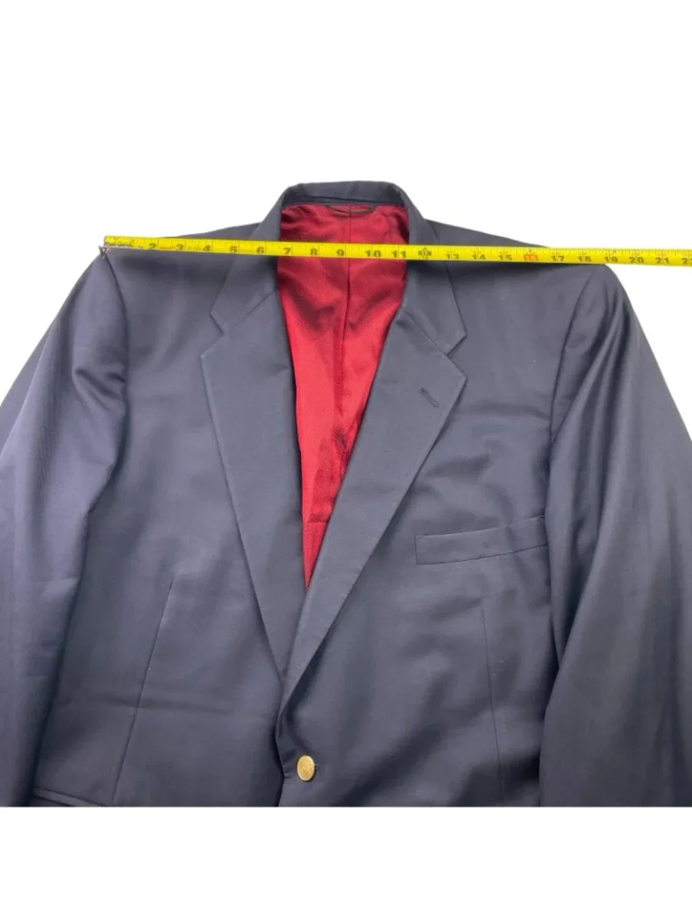 Holland & Sherry Men's Bespoke Custom Gold Buttons Blazer Navy Blue • 46R